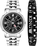 Espoir Alpha Combo Steel Strap with Triple Safety Day And Date Functioning High Quality Analog Watch  - For Men