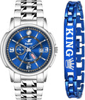 Espoir Alpha Combo Steel Strap with Triple Safety Day And Date Functioning High Quality Analog Watch  - For Men