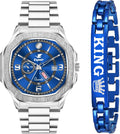 Espoir Alpha Combo Steel Strap with Triple Safety Day And Date Functioning High Quality Analog Watch  - For Men