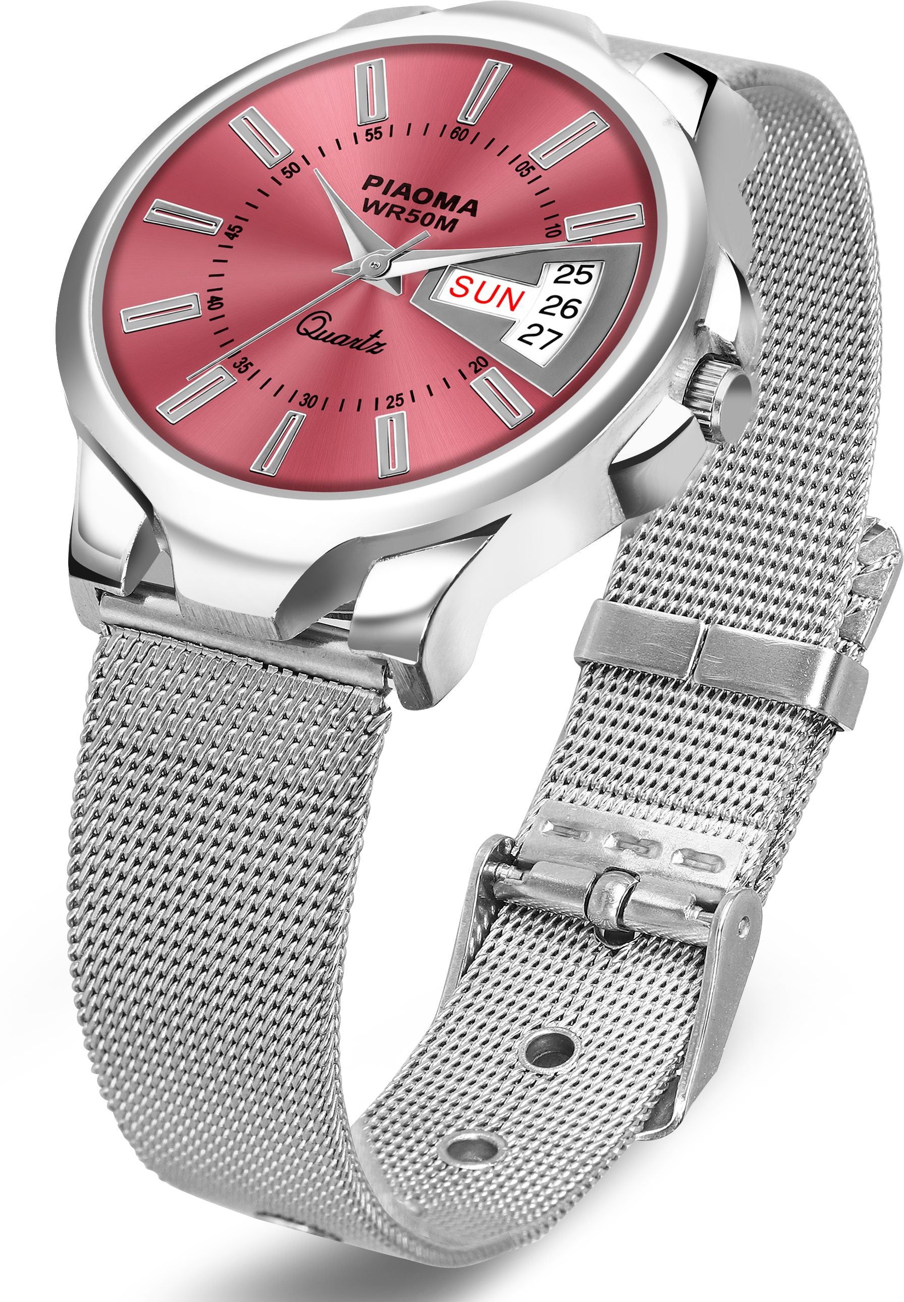 Piaoma Kashmiri High Quality Pink Dial Day and date Kashmiri High Quality Pink Dial Day and date Analog Watch  - For Women