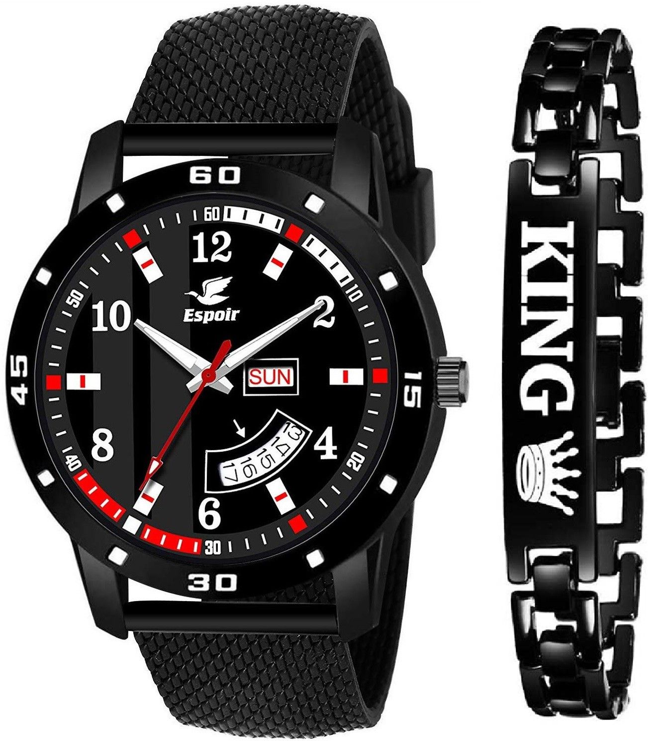 Espoir PUL0507 King Combo Printed Bracelet Day And Date Functioning High Quality Analog Watch  - For Men