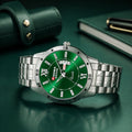 Piaoma Roman WDD Green Roman Style Luxury Green Color Day and Date Analog Watch  - For Men