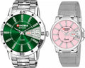 Piaoma Couple Green and pink watch couple watch Analog Watch  - For Couple
