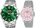 Piaoma Couple Green and pink watch Couple watch Analog Watch  - For Couple