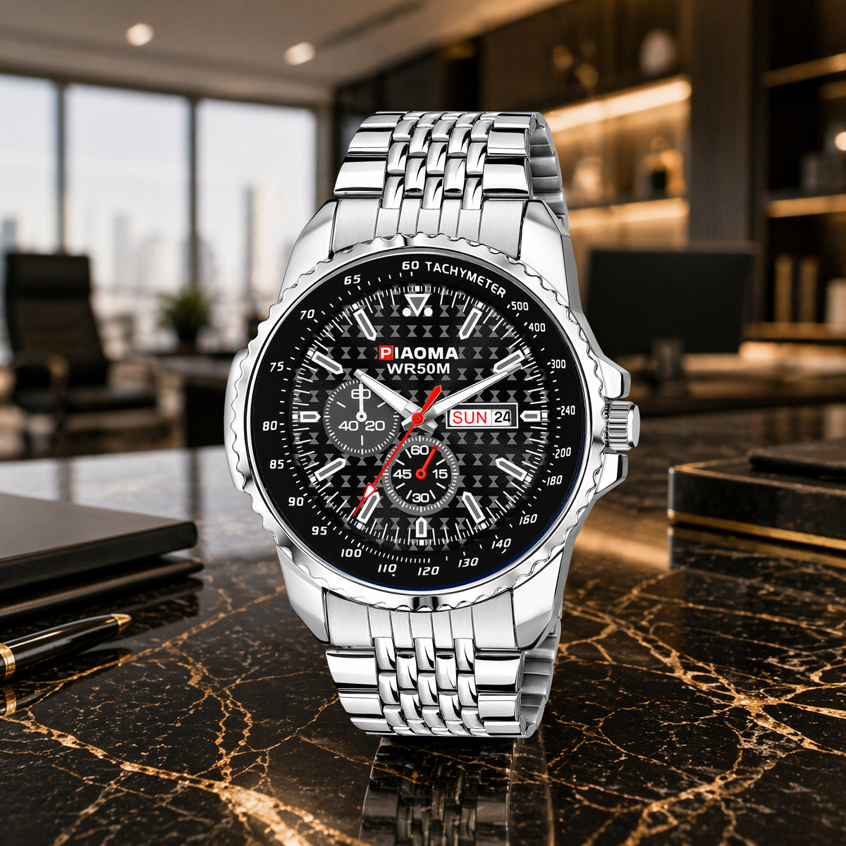 Piaoma Fresh Tachymeter Ring COllection Analog Watch  - For Men