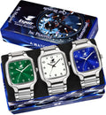Espoir Combo SQ Green White Blue Num Combo Square Numbered Green Blue White Analog Watch  - For Men
