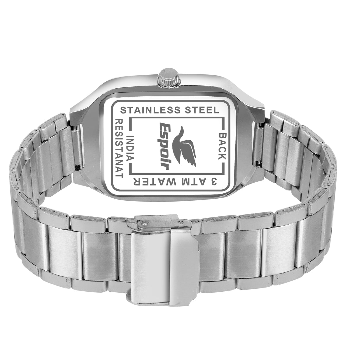 Espoir Square Case Fresh Green dial Stainless Steel Strap High Quality Analog Watch  - For Men