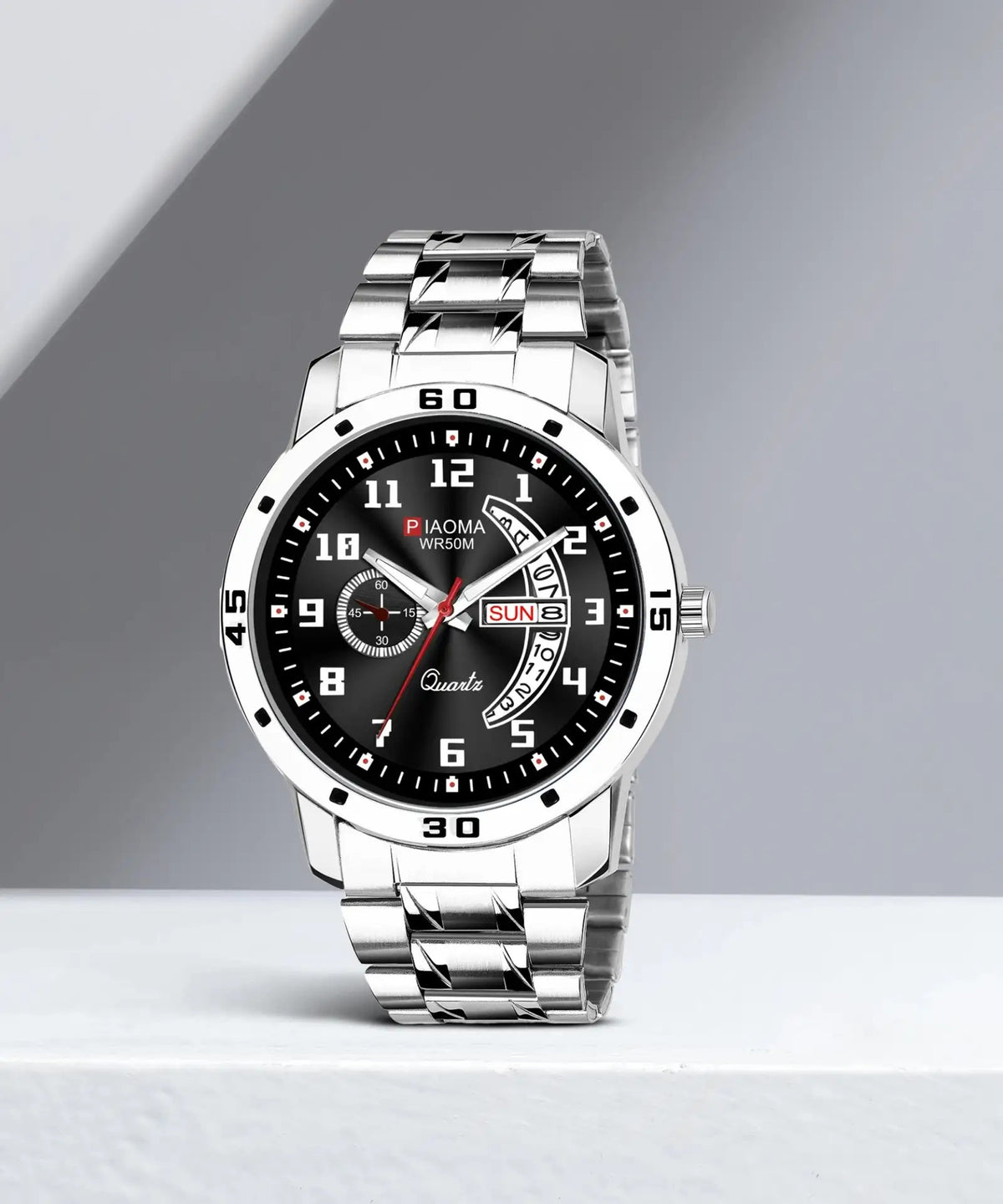 Piaoma King Print Bracelet Watch with Day & Date
