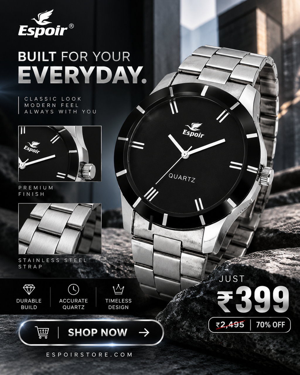 Espoir Continental Analog Watch  - For Men