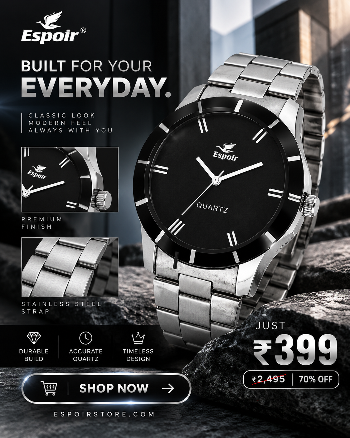 Espoir Continental Analog Watch  - For Men