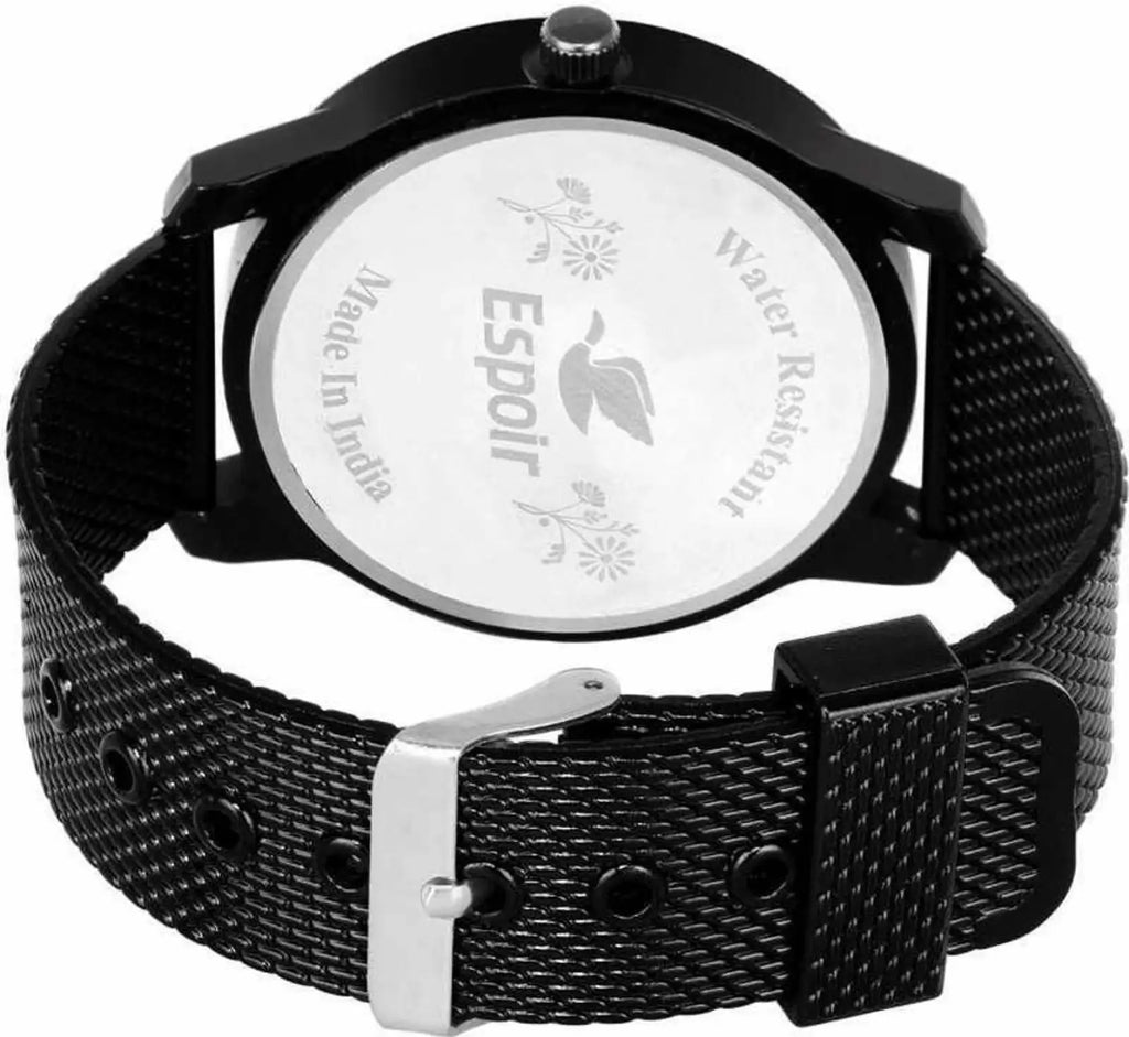 Espoir Black Silicone Day and Date Smart Watch Strap Day And Date Functioning High Quality Analog Watch  - For Men