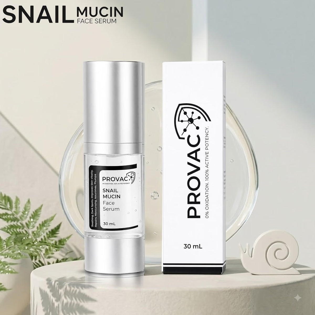 Provac Korean Snail 96 Mucin Serum (30ml) – Hydrating & Damage repair