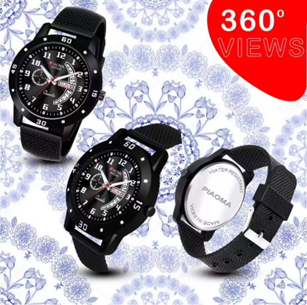 Piaoma NA Day And Date Functioning High Quality Combo Of King Printed Bracelet Analog-Digital Watch  - For Men
