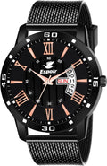 Espoir NA All Black Mesh Strap DAY AND DATE FUNCTIONING Analog Watch  - For Men